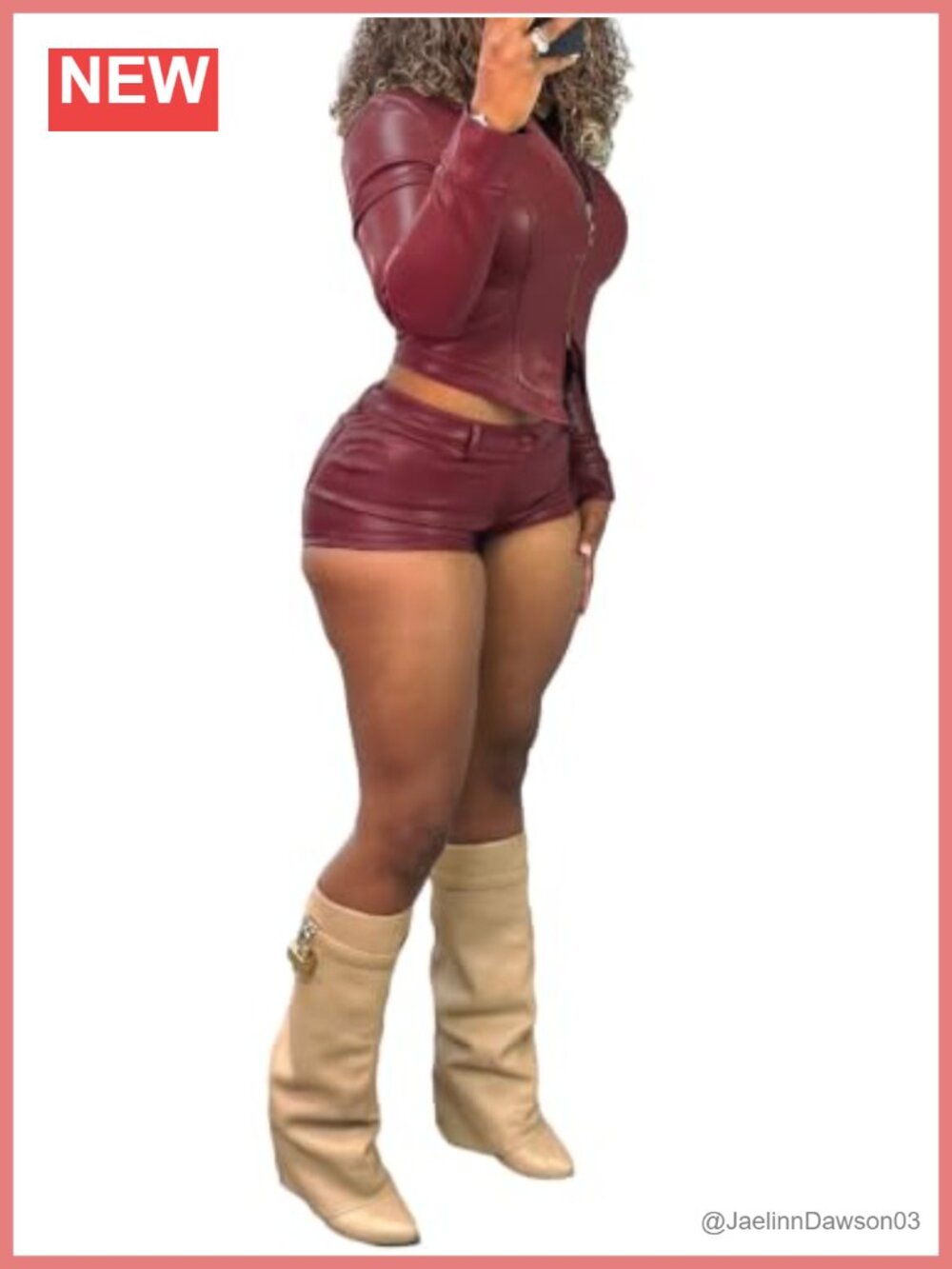 PU Leather 2 Piece Short Set Crop Zip Jacket Bodycon Shorts Y2K Clubwear